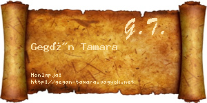 Gegán Tamara névjegykártya